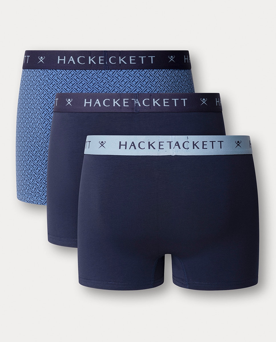 Pack de Três Boxers de Malha Combinados Azul-2