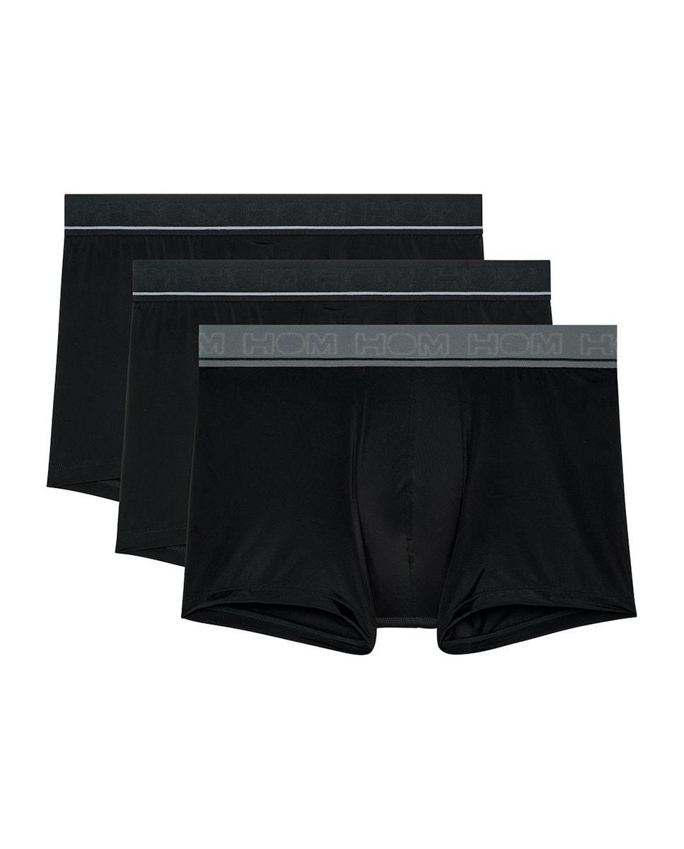 Pack de 3 Boxers de Malha Fechados, Lisos em Poliamida Preto-7