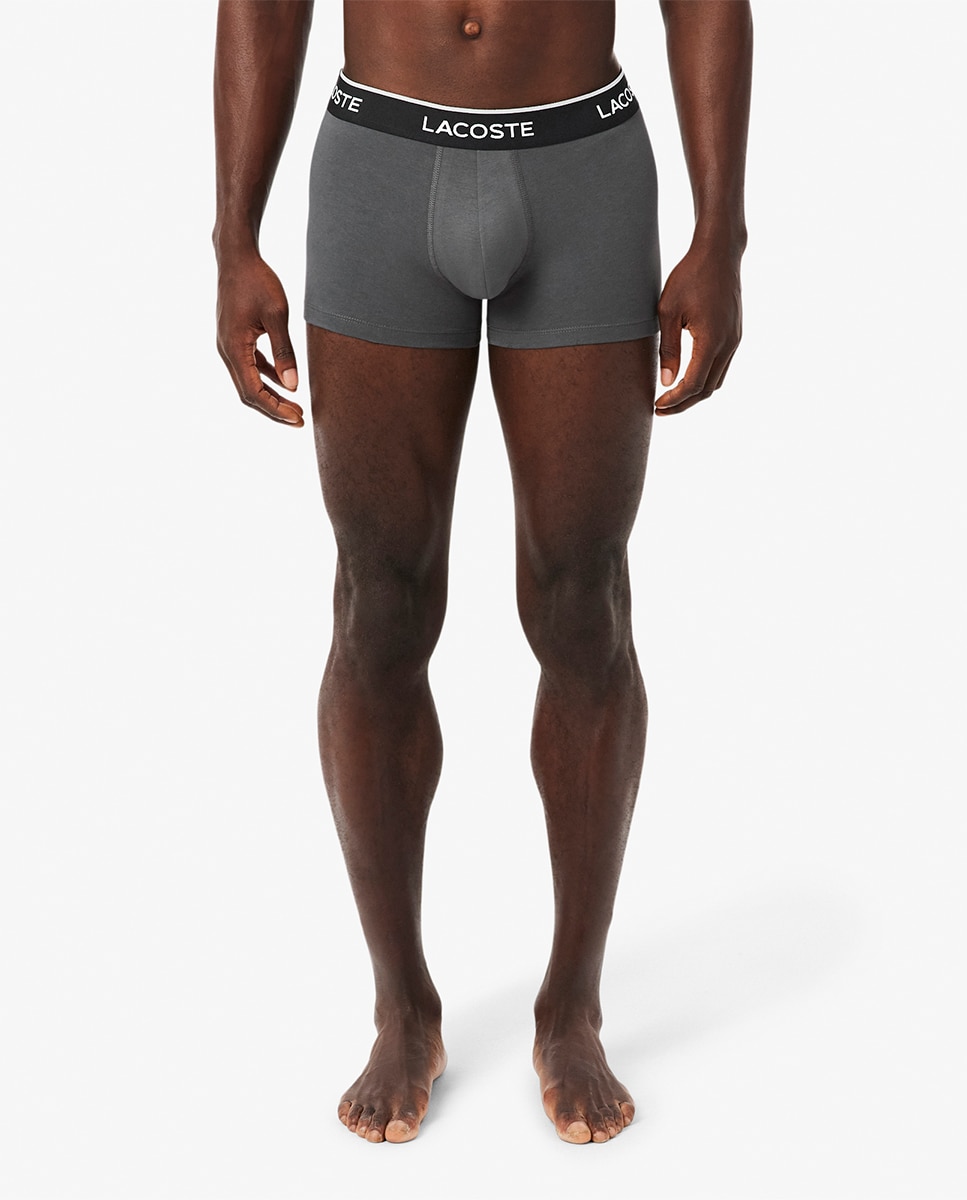 Pack de 3 Boxers de Algodão Elástico com Logótipo na Cintura Multicolor-4
