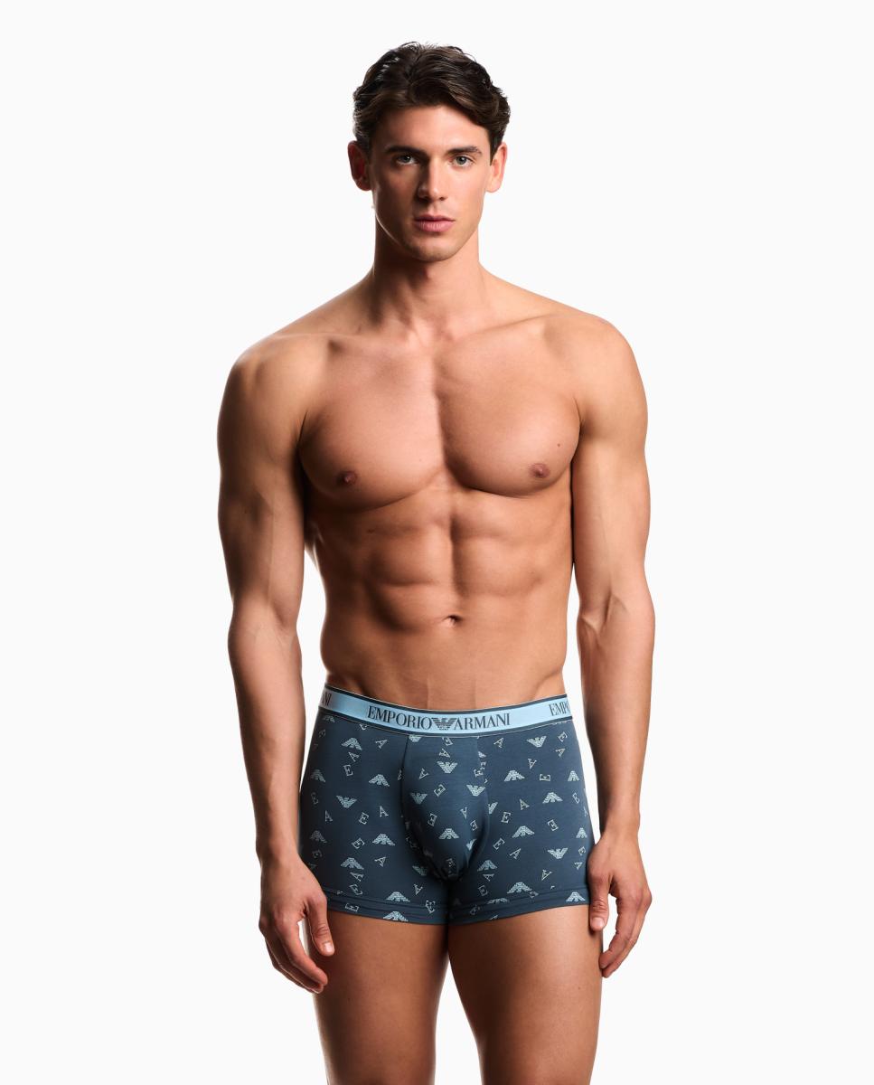 Pack de Três Boxers de Algodão Azul-2