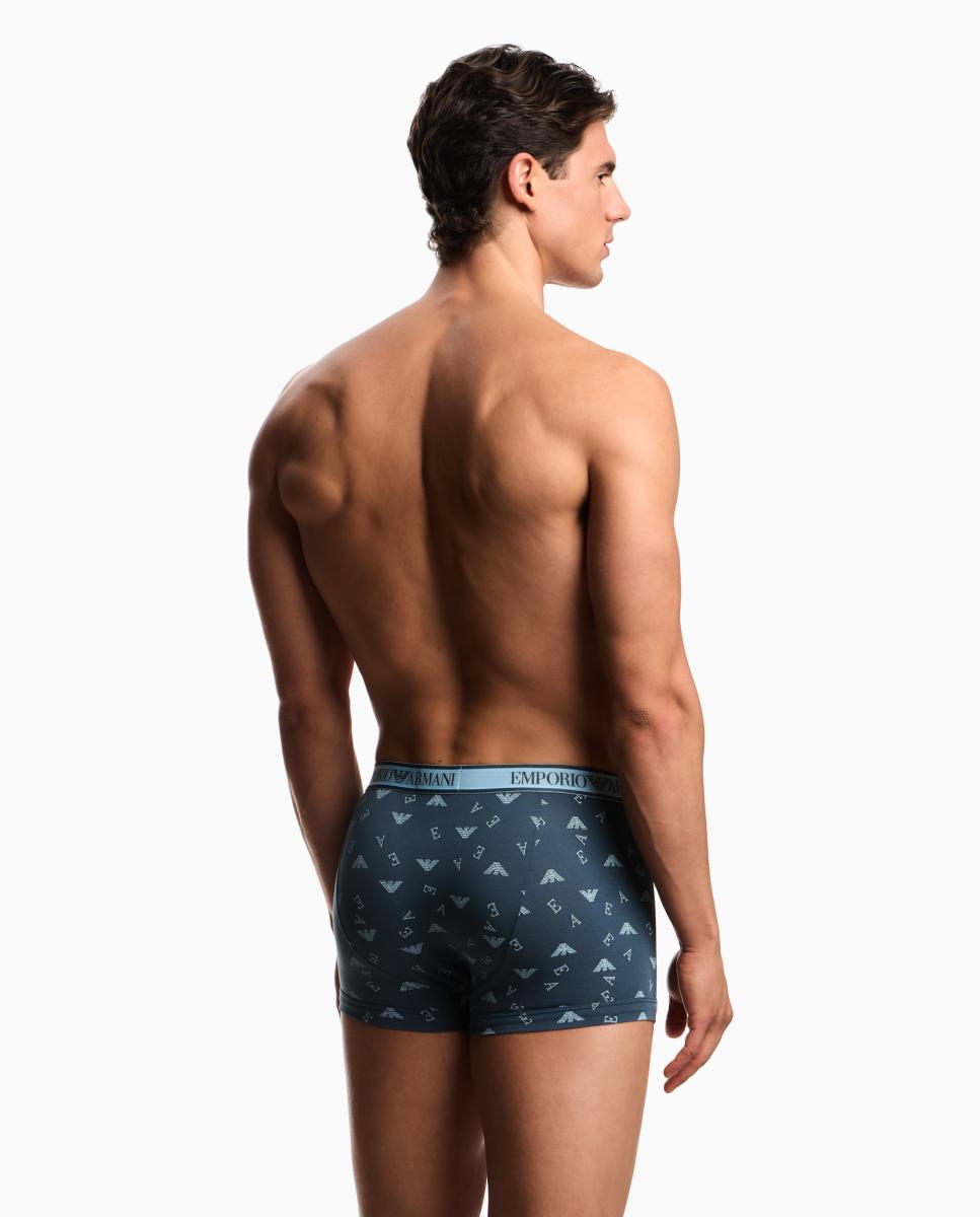 Pack de Três Boxers de Algodão Azul-3