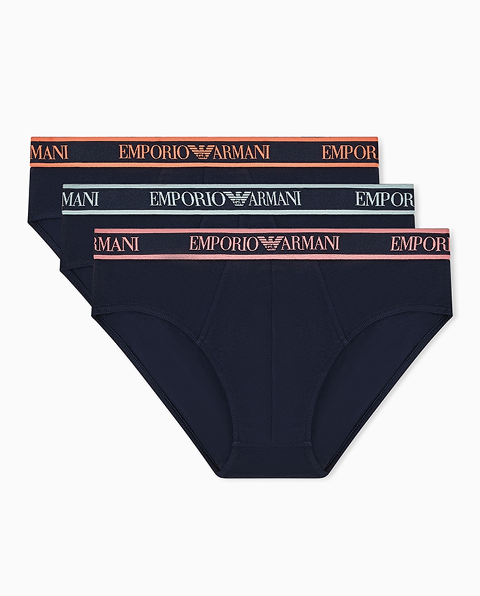 Pack de Três Boxers de Algodão Azul-5