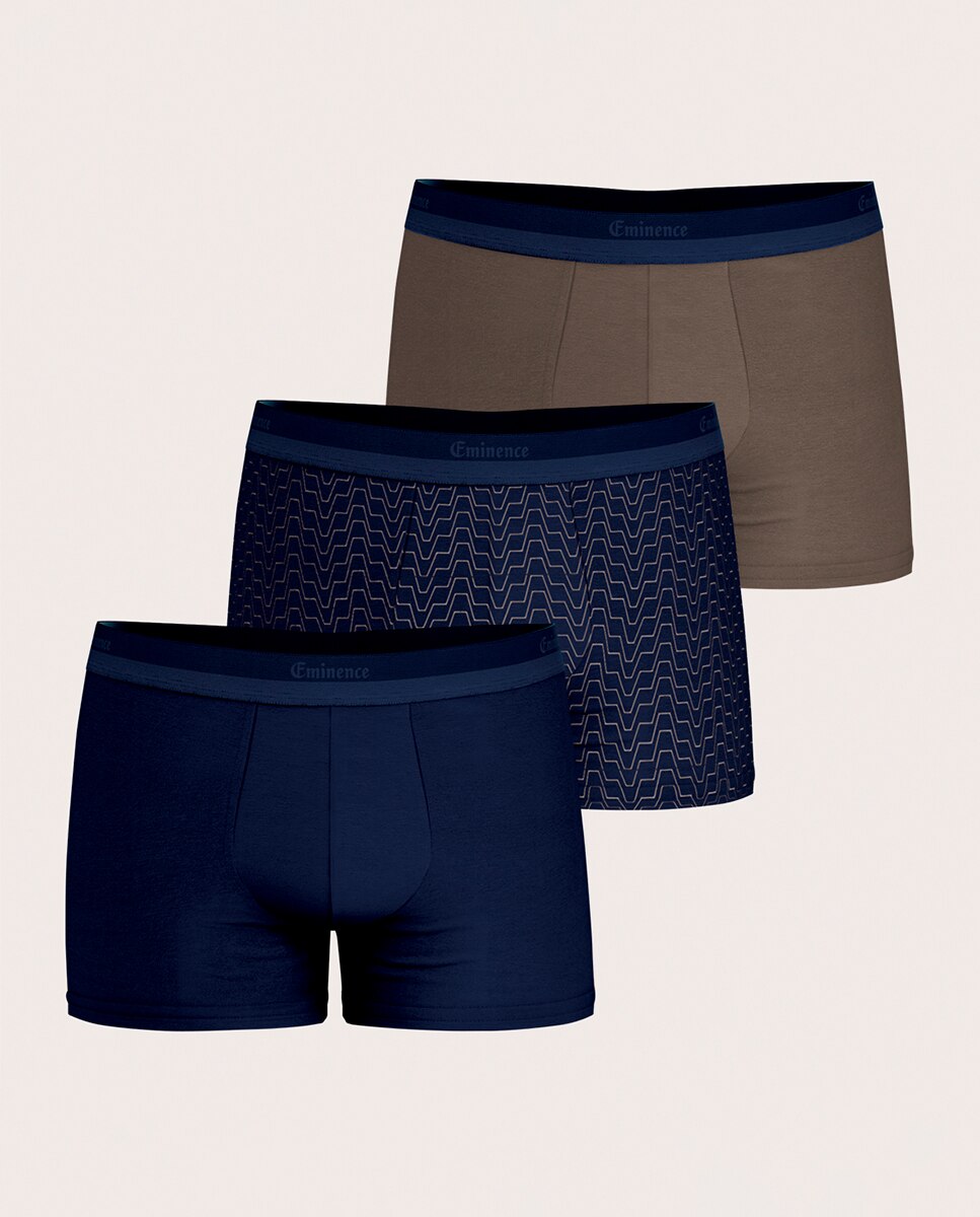 Imagem 0 de Pack de 3 Boxers de Malha de Algodão Elastano