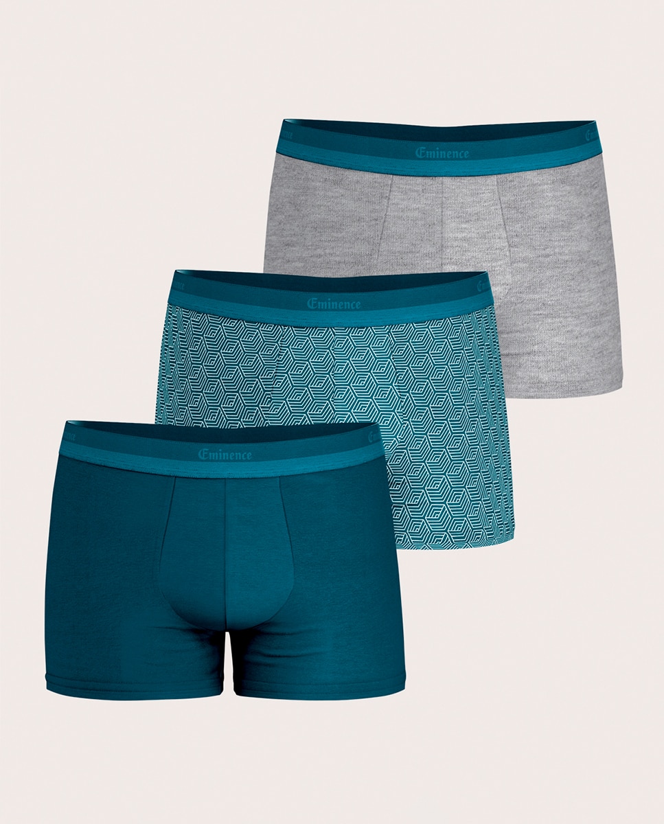 Imagem 0 de Pack de 3 Boxers de Malha de Algodão Elastano