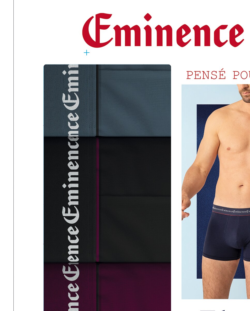 Pack de 3 Boxers de Malha de Algodão Elastano Beringela-3