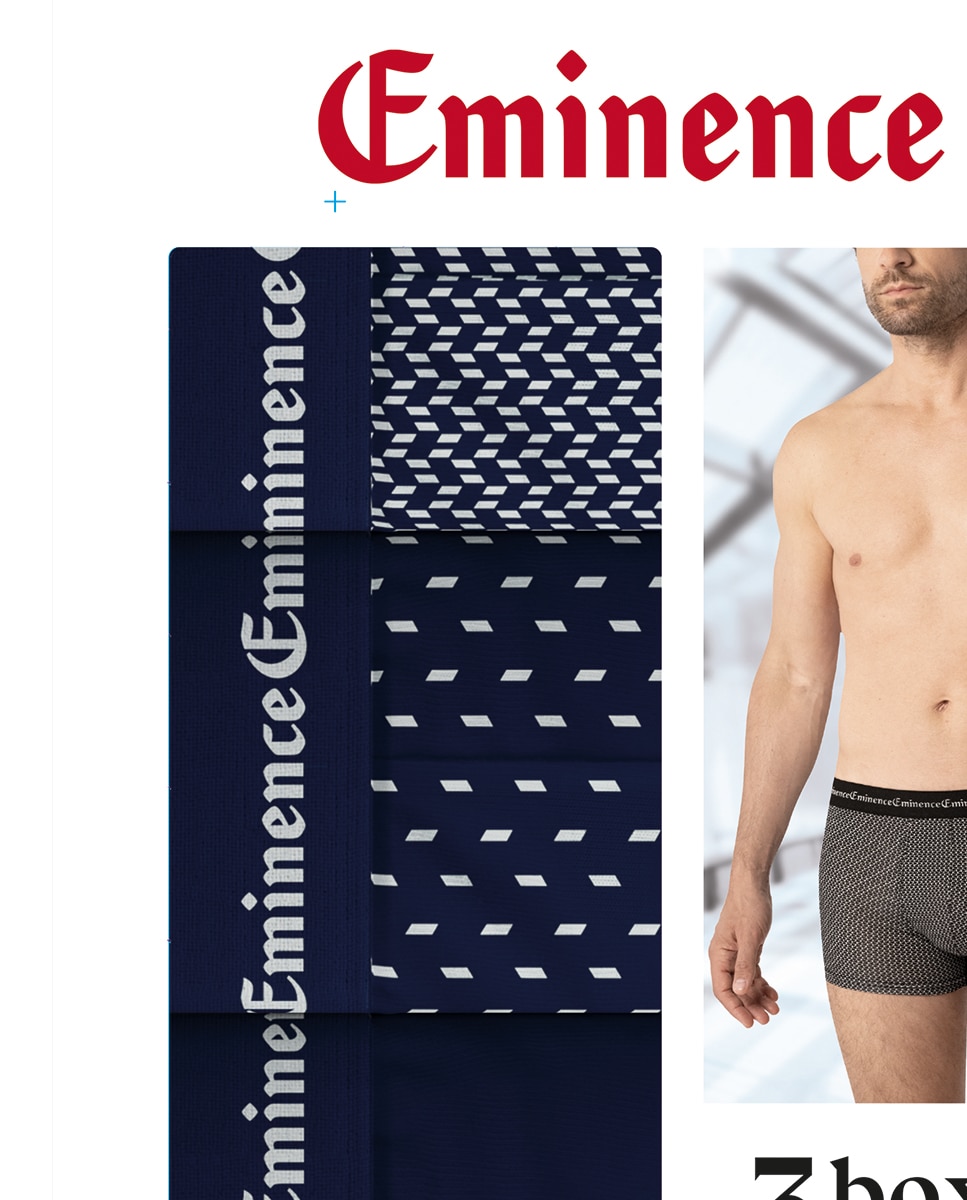 Pack de 3 Boxers de Malha de Algodão Elastano Azul-marinho-3