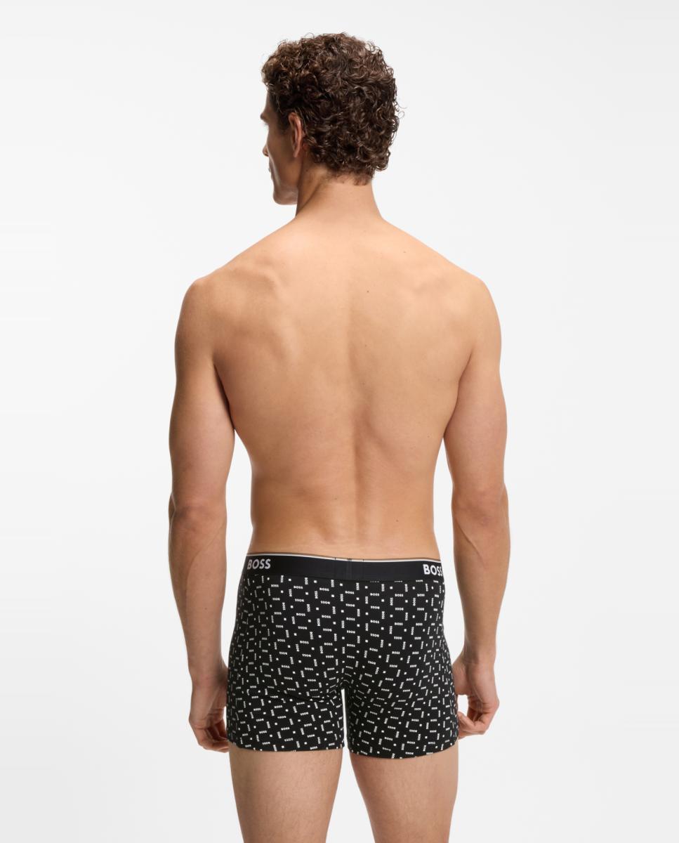 Pack de Três Boxers Compridos de Algodão Preto-3