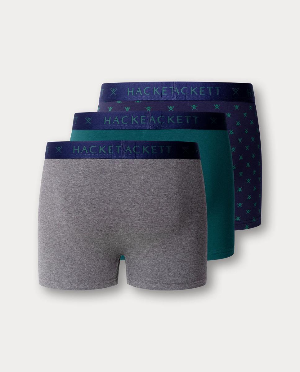Pack de 3 boxer de hombre de punto combinados Icon - Hackett - Verde oscuro Verde oscuro-2