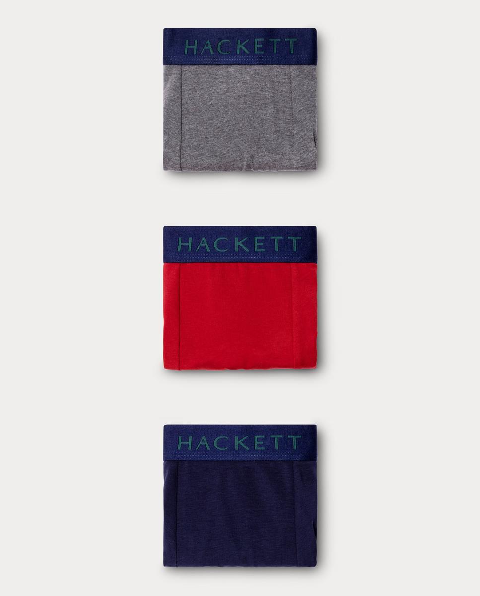 Pack de tres bóxer de hombre de punto combinados lisos - Hackett - Gris Gris-3