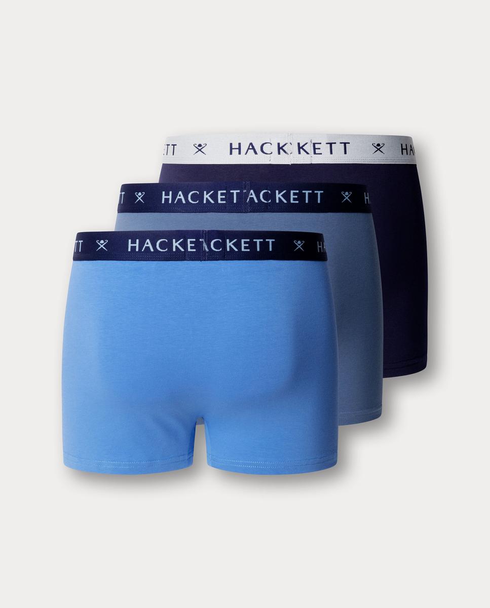 Pack de Três Boxers de Malha Combinados Lisos Azul-2