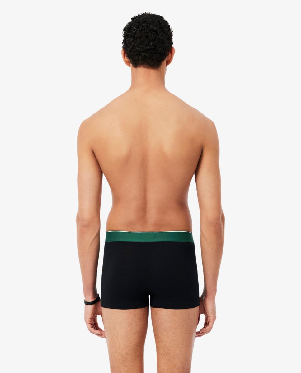 Pack de 3 calzoncillos Lacoste de algodón con logo en la cintura - Negro Negro-4