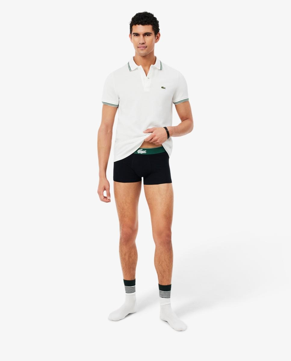 Pack de 3 calzoncillos Lacoste de algodón con logo en la cintura - Negro Negro-7