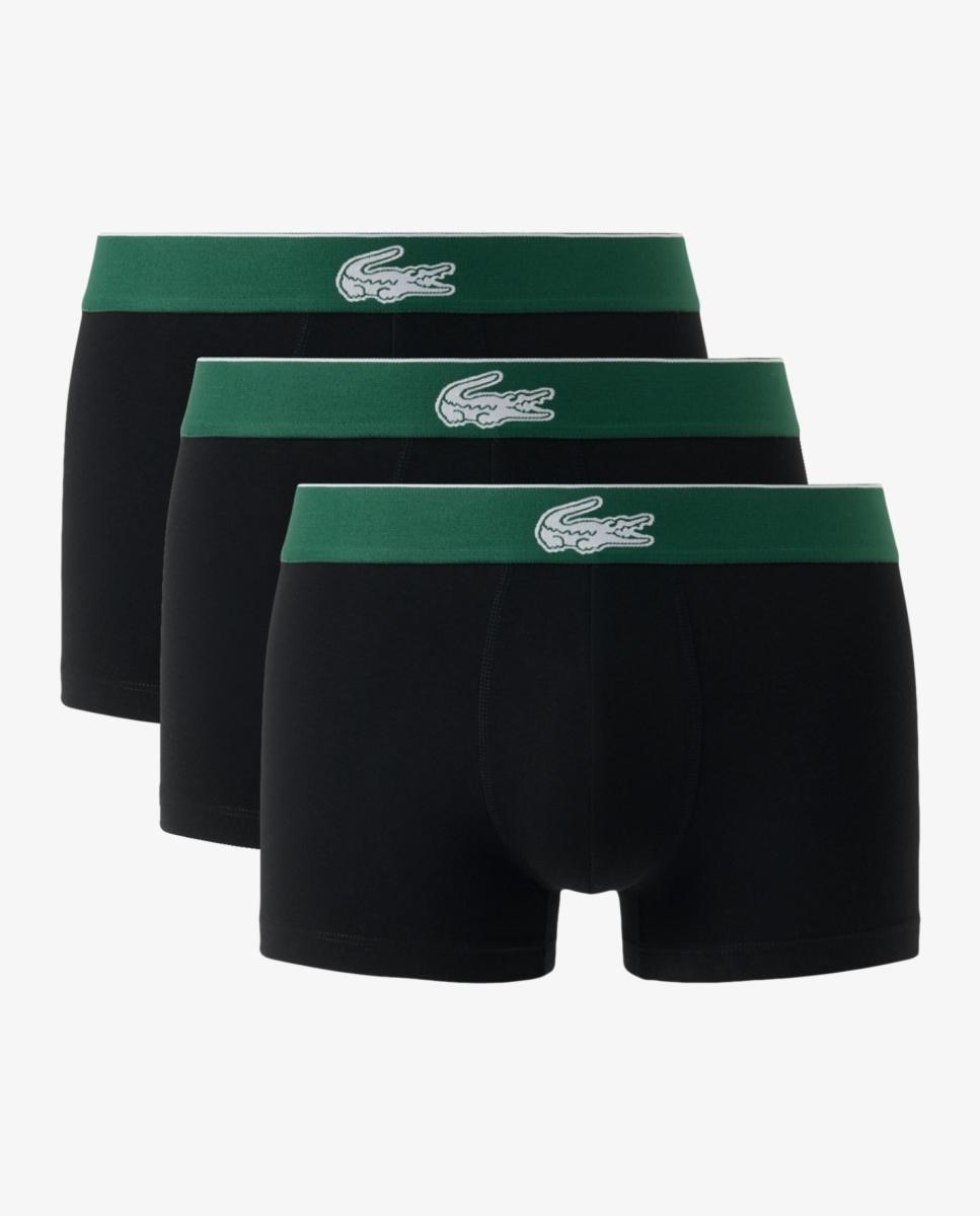 Pack de 3 calzoncillos Lacoste de algodón con logo en la cintura - Negro Negro-5