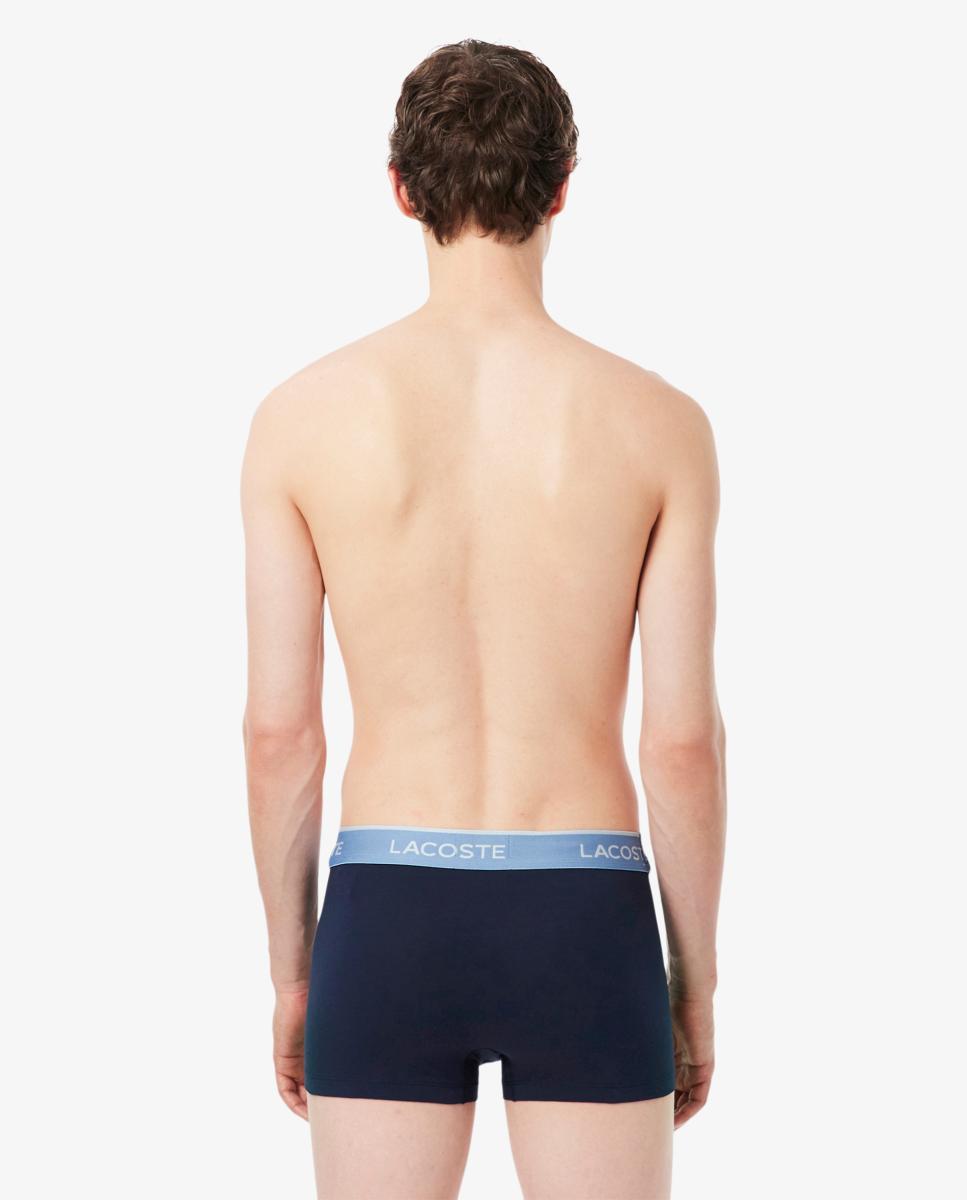 Pack de 3 calzoncillos de algodón elástico con logo en la cintura - Azul marino Azul marino-3