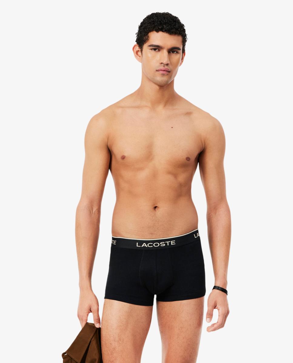 Pack de 3 Boxers de Algodão Elástico com Logótipo na Cintura Preto-2