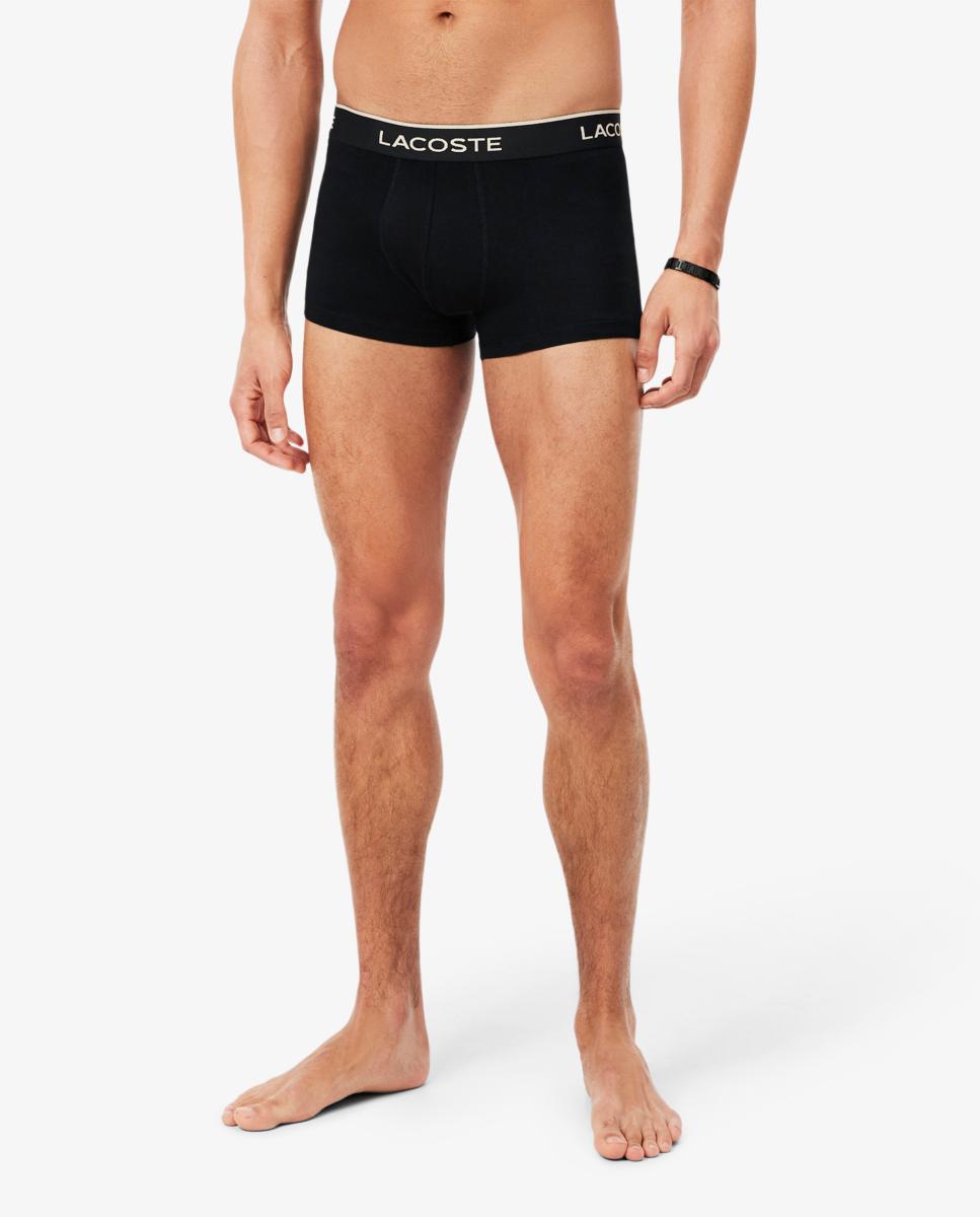 Pack de 3 Boxers de Algodão Elástico com Logótipo na Cintura Preto-3