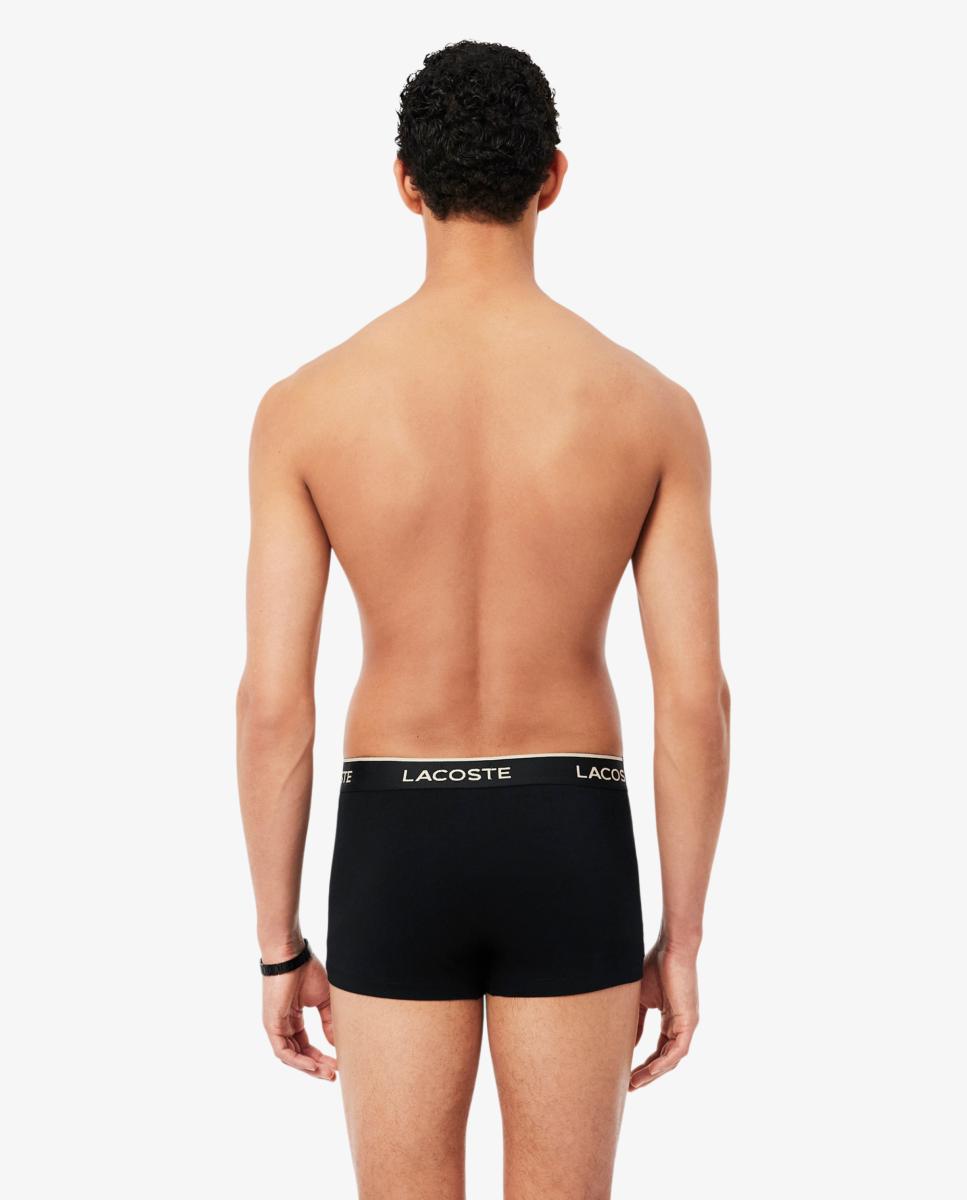 Pack de 3 Boxers de Algodão Elástico com Logótipo na Cintura Preto-4