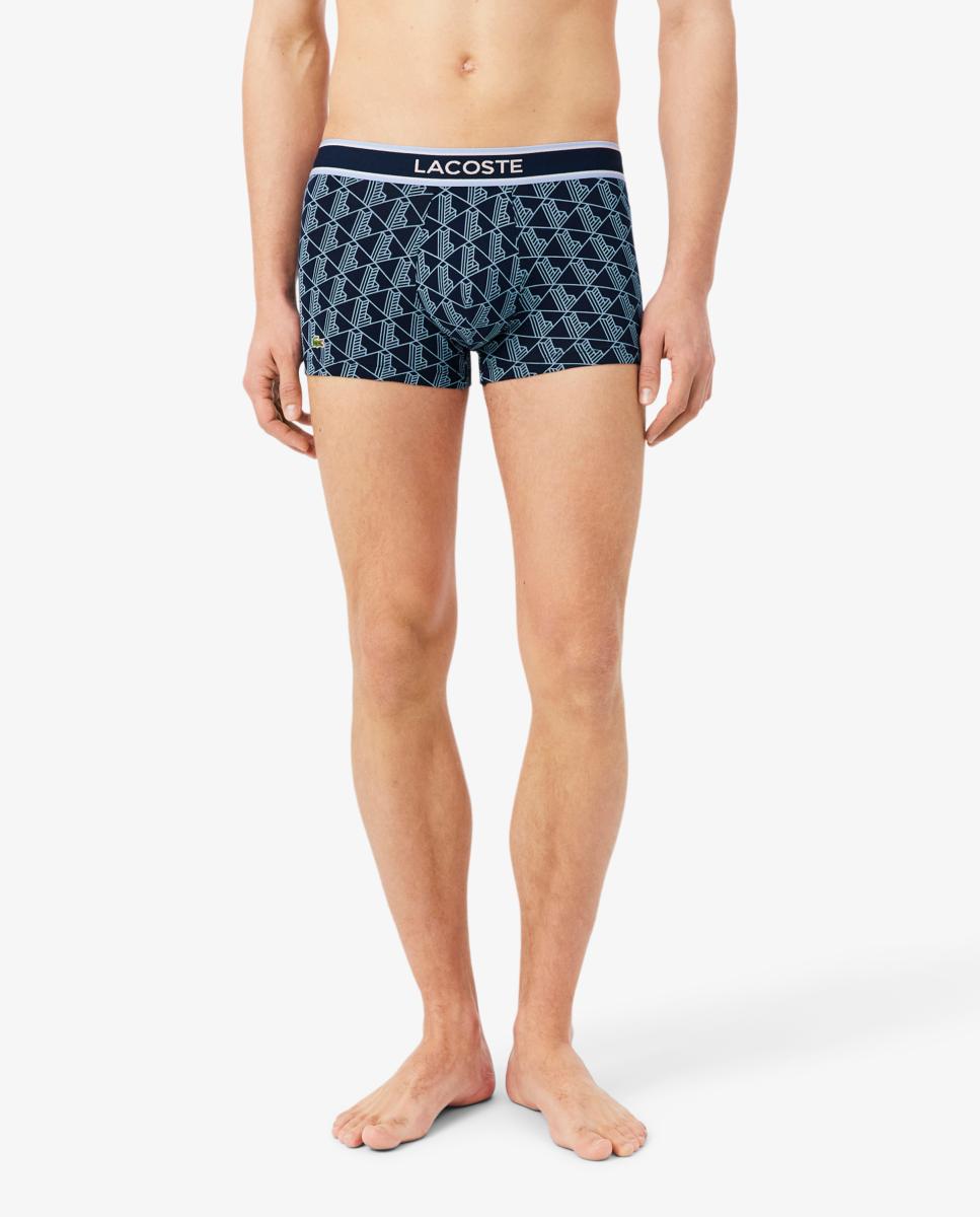 Pack de 3 calzoncillos Lacoste de algodón con logo en la cintura - Azul Azul-2