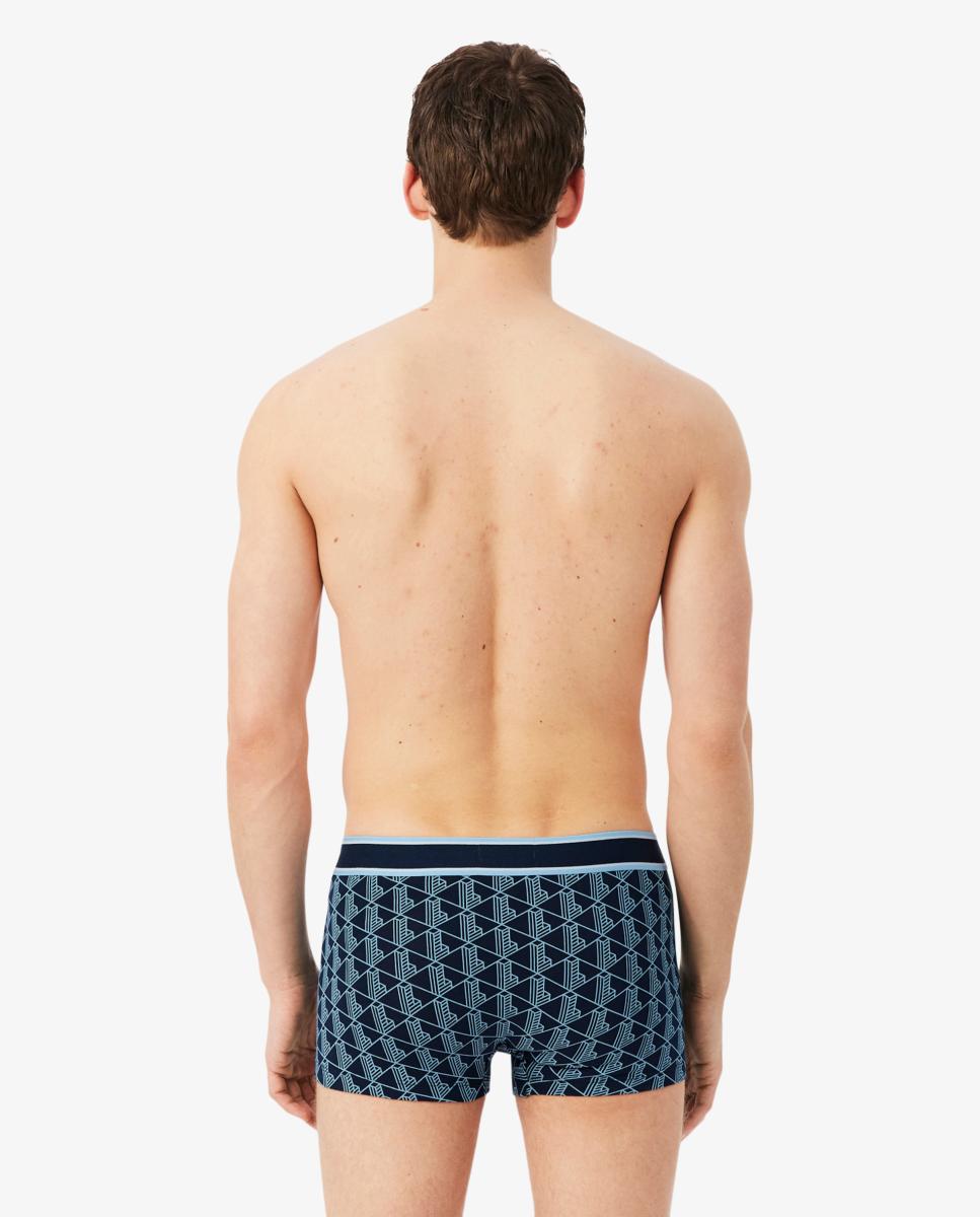 Pack de 3 calzoncillos Lacoste de algodón con logo en la cintura - Azul Azul-3