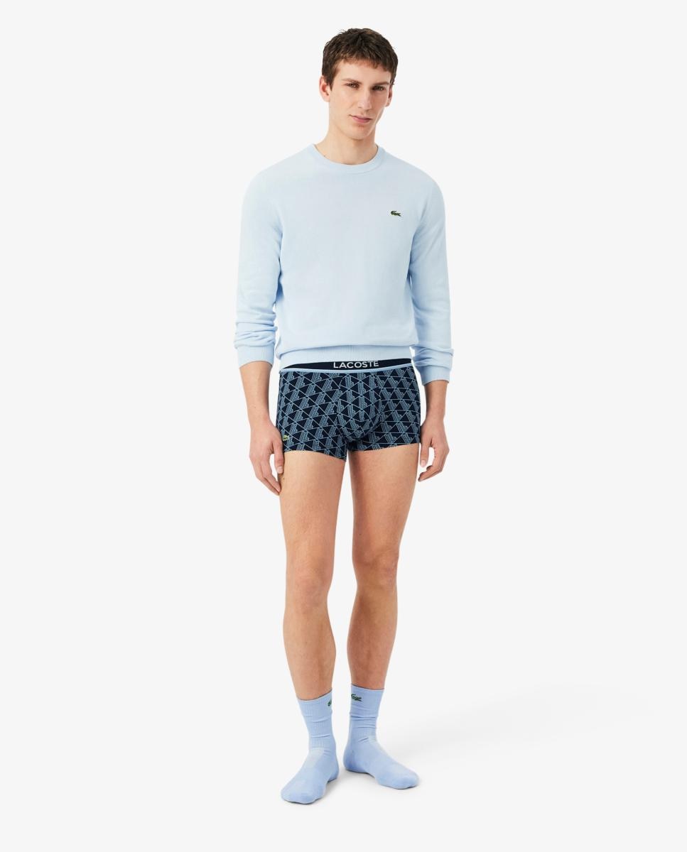 Pack de 3 calzoncillos Lacoste de algodón con logo en la cintura - Azul Azul-5