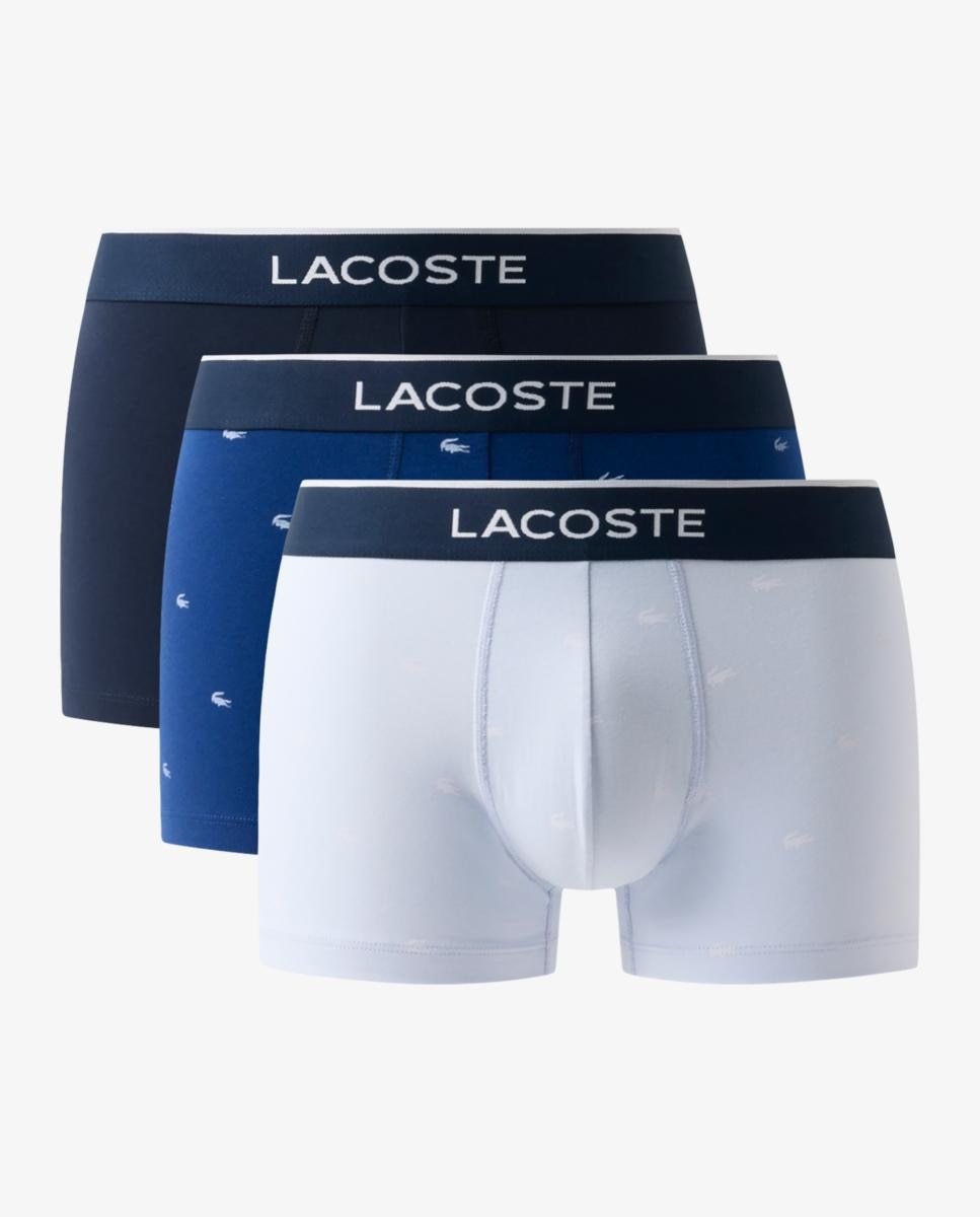 Pack de 3 calzoncillos de algodón con logo en la cintura - Lacoste - Azul Azul-1