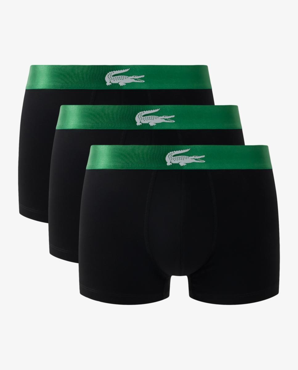 Pack de 3 calzoncillos Lacoste de algodón con logo en la cintura - Negro Negro-1