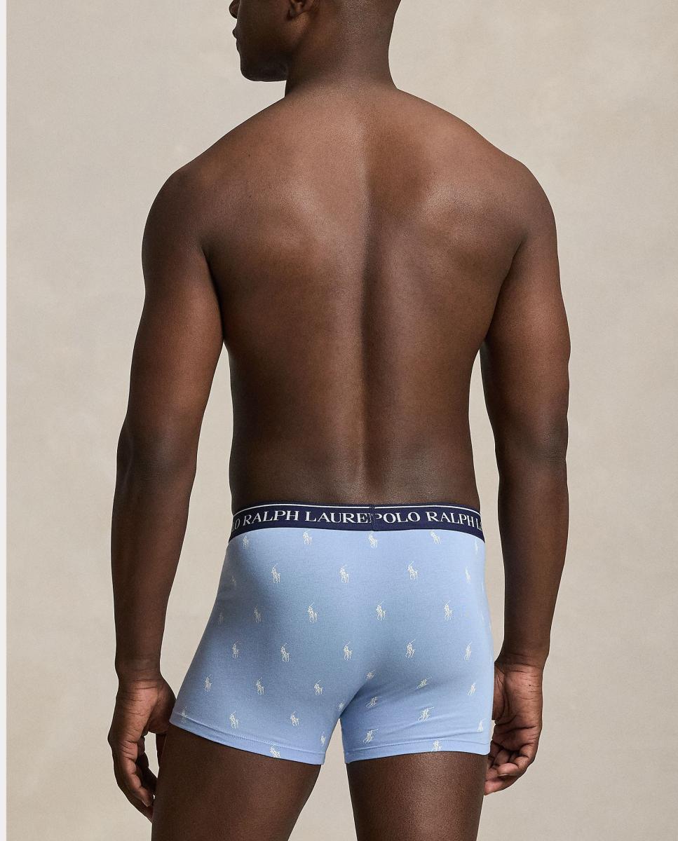Pack de Três Boxers de Algodão em Diferentes Tons Azul-3