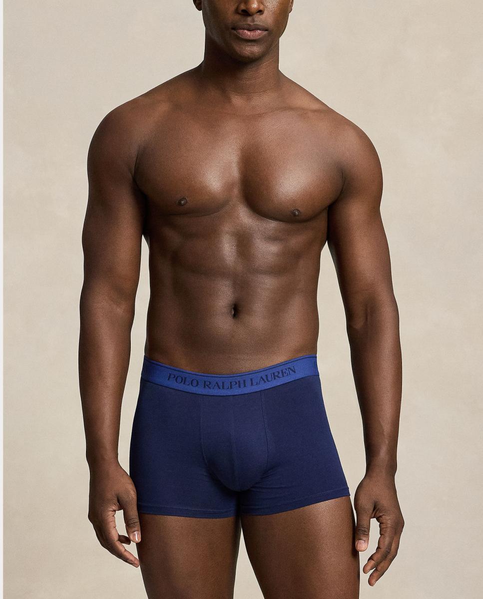 Pack de Três Boxers de Algodão Elástico Azul-marinho-2