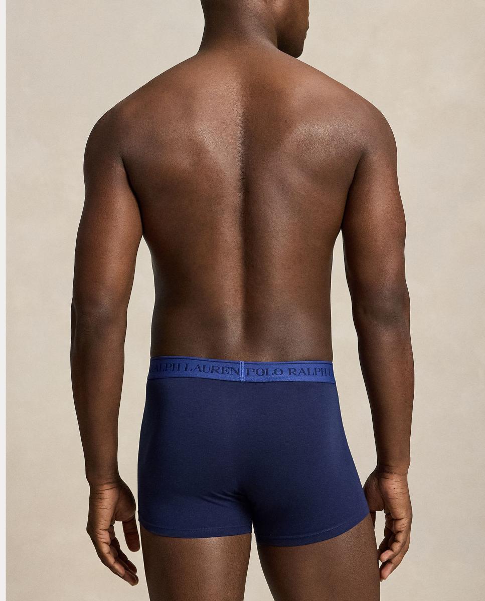 Pack de Três Boxers de Algodão Elástico Azul-marinho-3