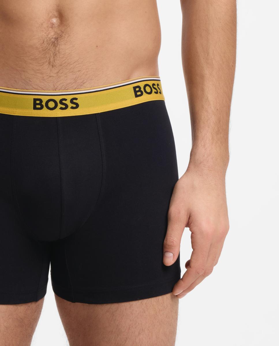 Pack de Três Boxers de Algodão Preto-3