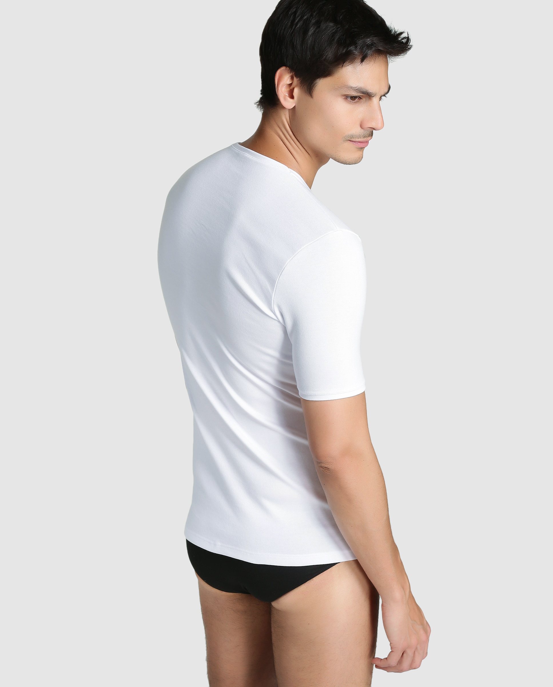 Camisola interior de homem Ferrys branca de manga curta Branco-2