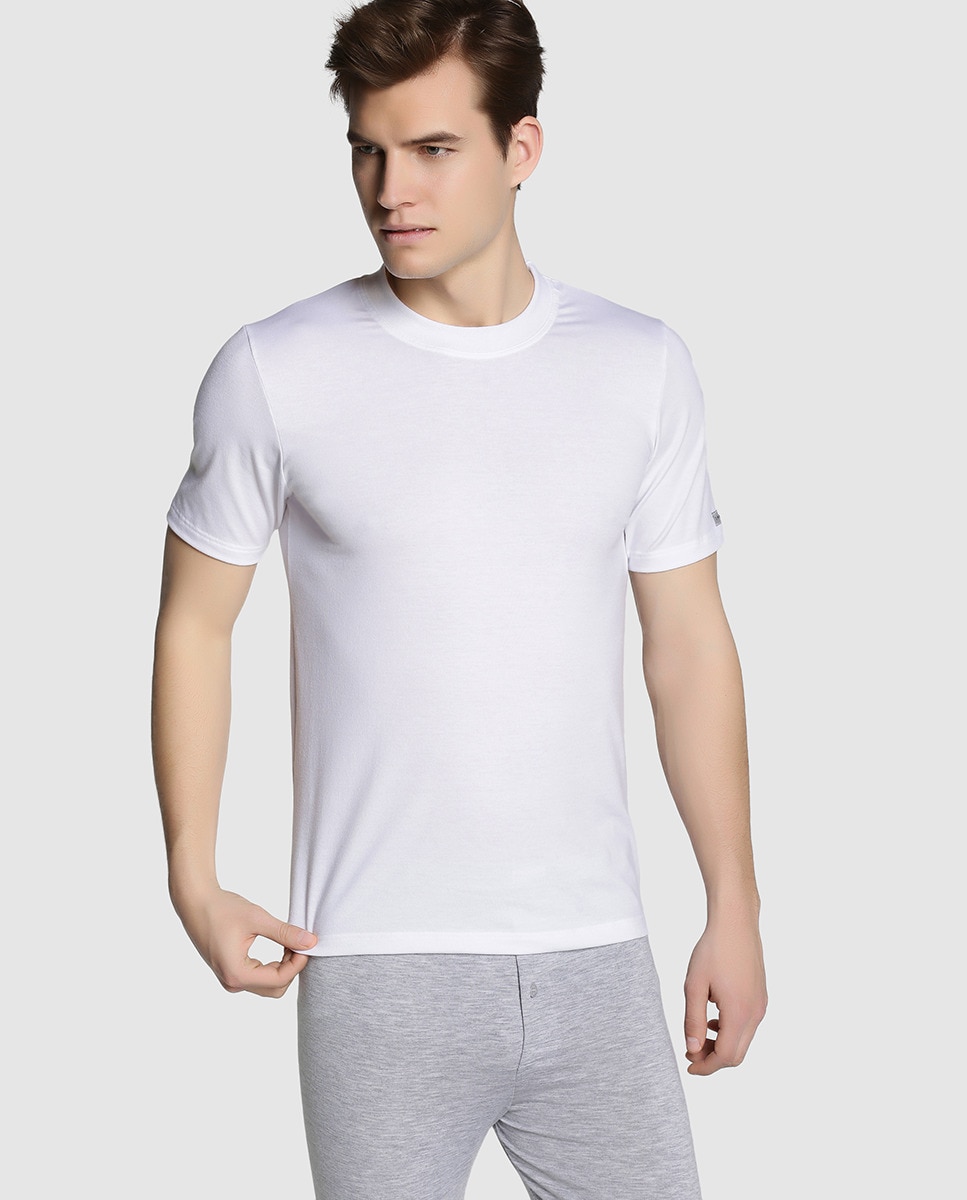 Camiseta interior de hombre Thermoimpetus negra de manga corta - Blanco Blanco-1