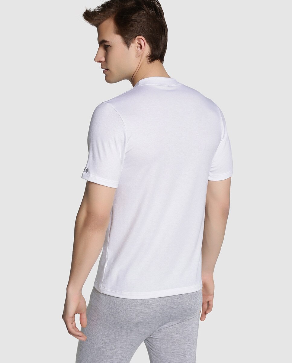 Camiseta interior de hombre Thermoimpetus negra de manga corta - Blanco Blanco-2