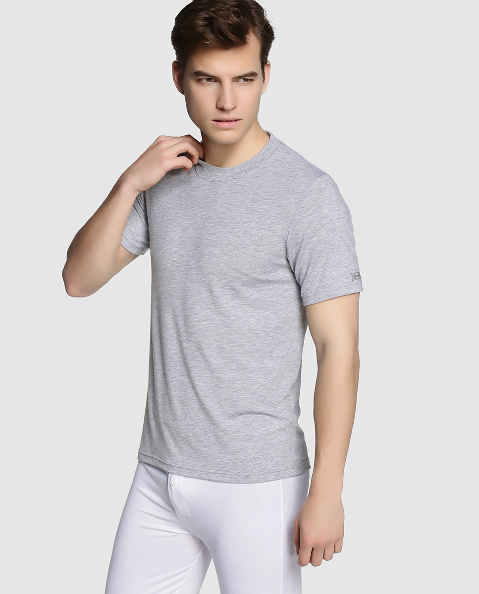 Camiseta interior de hombre Thermoimpetus negra de manga corta - Gris Gris-1