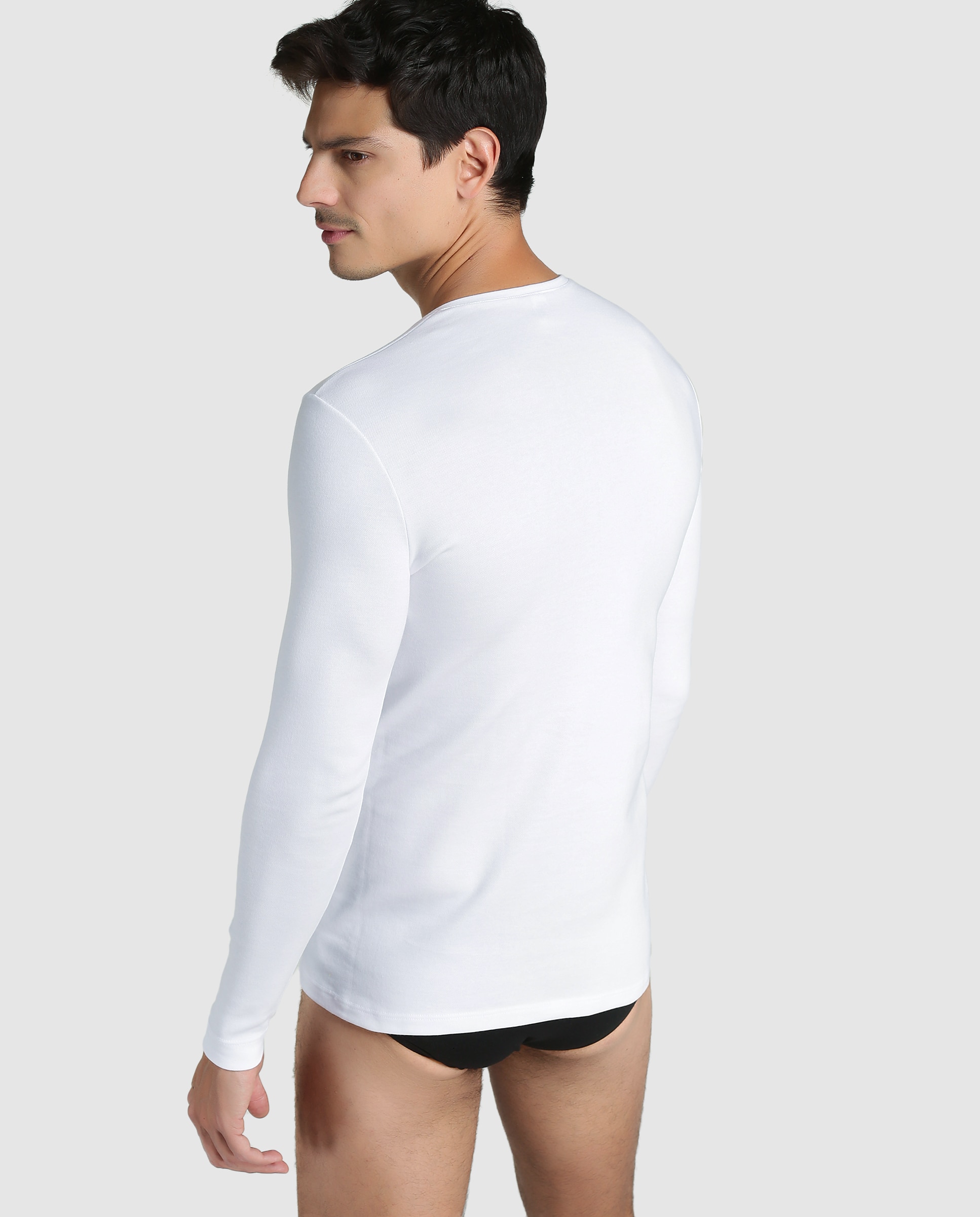 Camisola interior térmica de homem Ferrys branca de manga comprida Branco-2