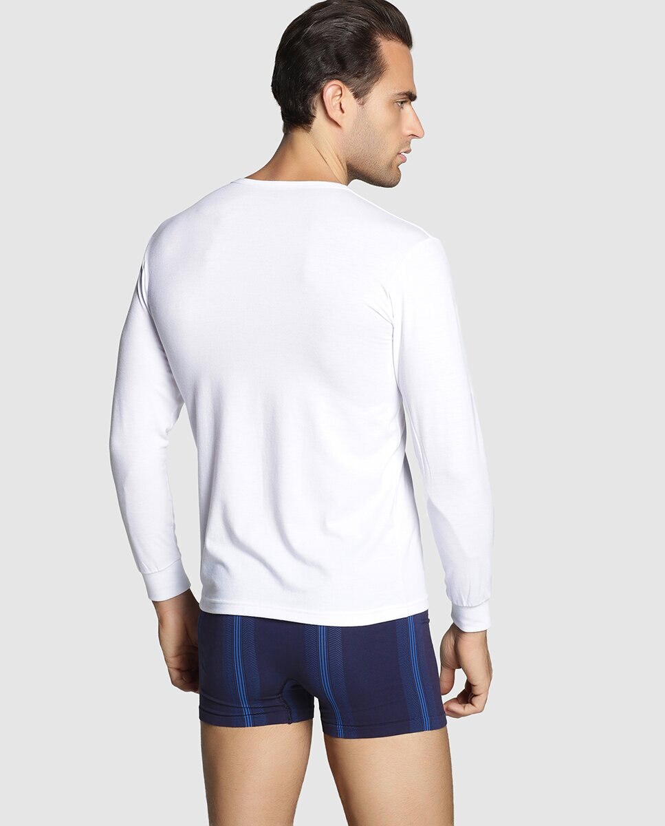 Camiseta interior de hombre negra de manga larga - Impetus - Blanco Blanco-2