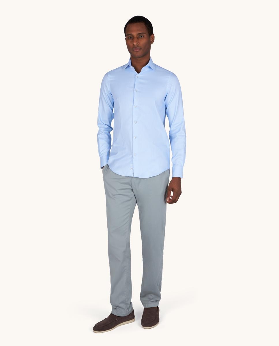 Camisa Clássica com Fantasia Azul-claro-5