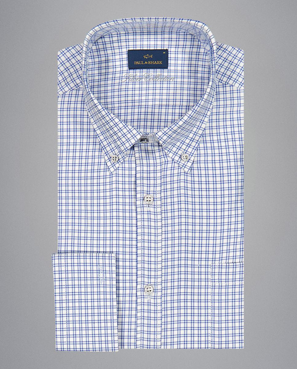 Camisa aos Quadrados Silver Collection Azul-claro-2