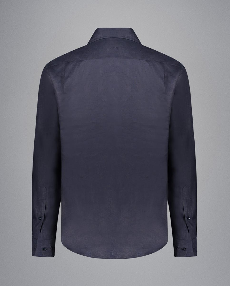 Camisa de Linho Soffio com Bolso Azul-marinho-6
