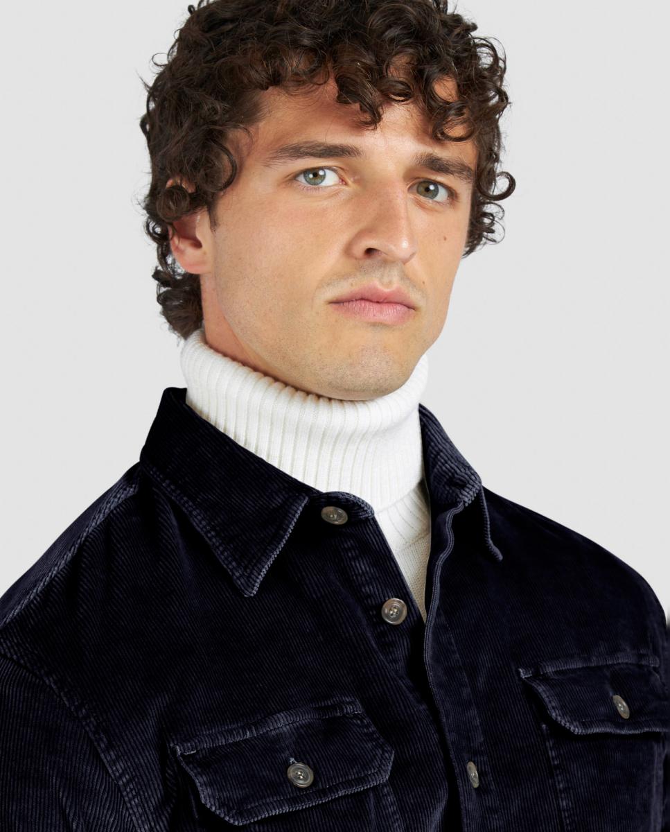 Sobrecamisa pana de hombre relaxed - Paul & Shark - Azul marino Azul marino-3