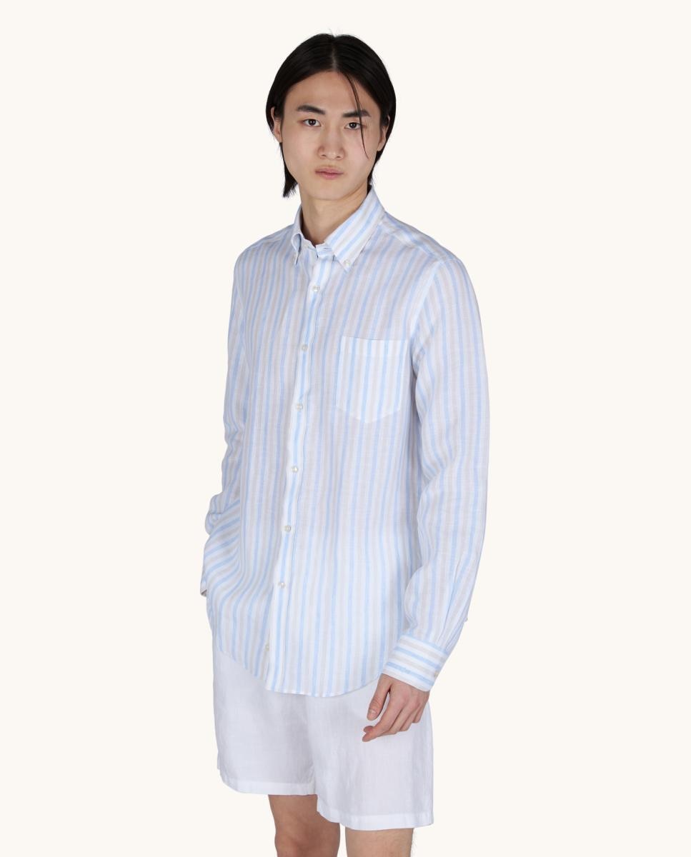 Camisa de Manga Comprida às Riscas Multicolor-1