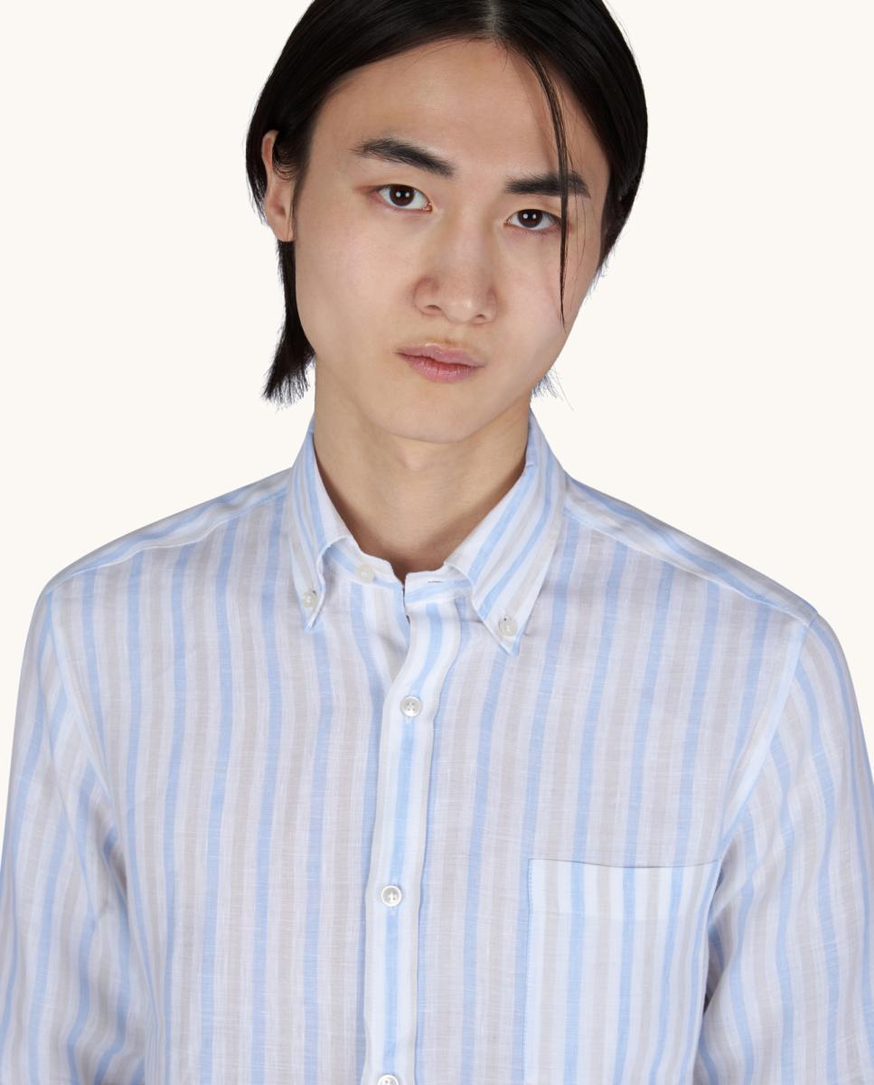 Camisa de Manga Comprida às Riscas Multicolor-3