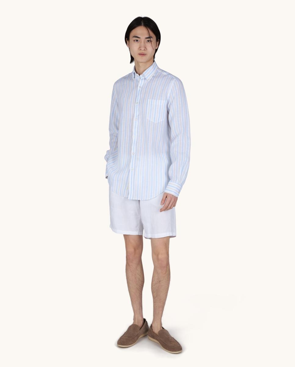 Camisa de Manga Comprida às Riscas Multicolor-6