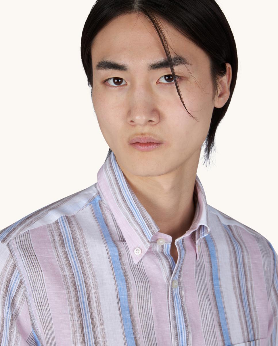 Camisa de Manga Comprida às Riscas Multicolor-3