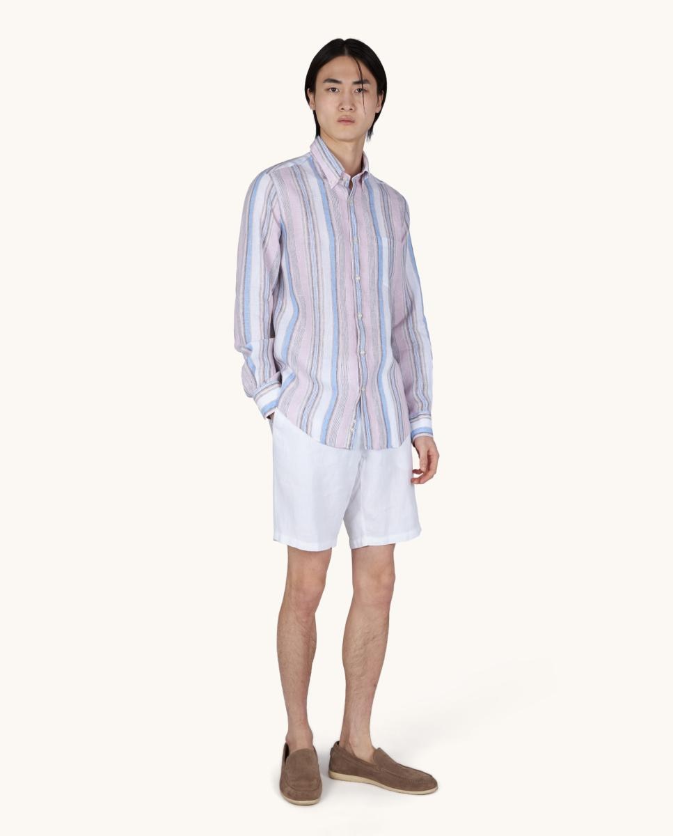 Camisa de Manga Comprida às Riscas Multicolor-6