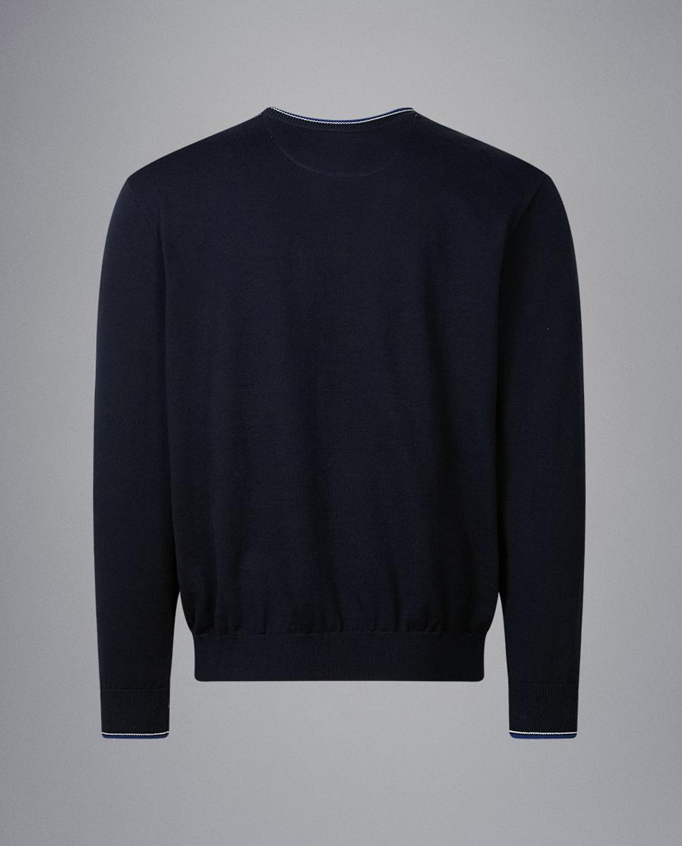 Camisola de Malha com Debruado em Contraste Cápsula Azzurro Azul-marinho-5