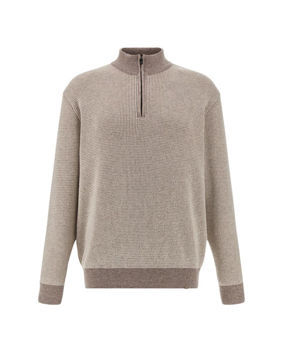 Jerséis de hombre media cremallera con vivos en contrastes - Paul & Shark - Beige Beige-1