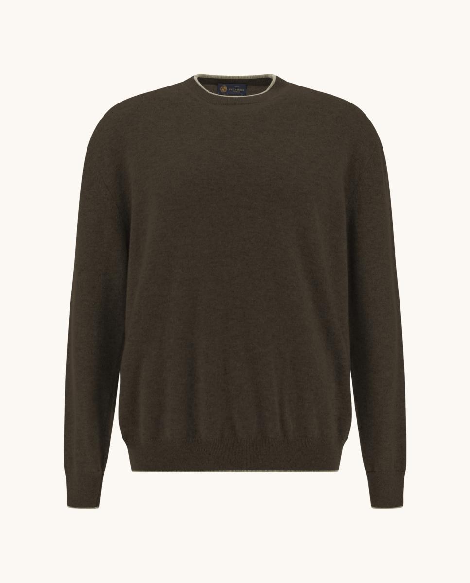 Jerséis cashmere de hombre cuello caja ribete cuello en constraste - Paul & Shark - Marrón Marrón-1