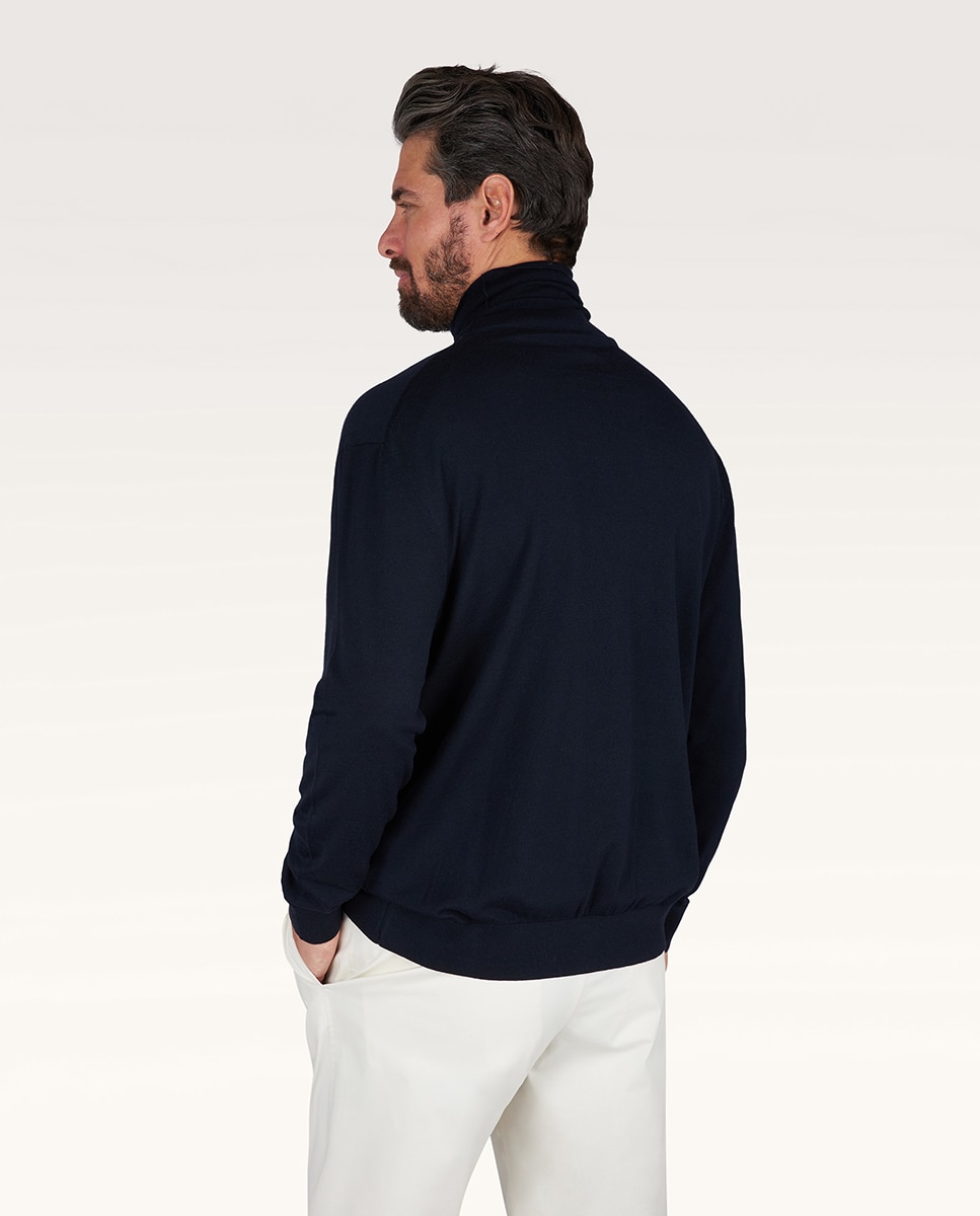 Sobrecamisa com Bolsos à Frente e Fecho de Botões à Frente Azul-marinho-2