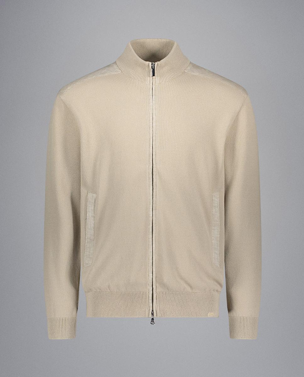 Imagem 0 de Cardigan com Fecho de Correr e Inserções de Linho